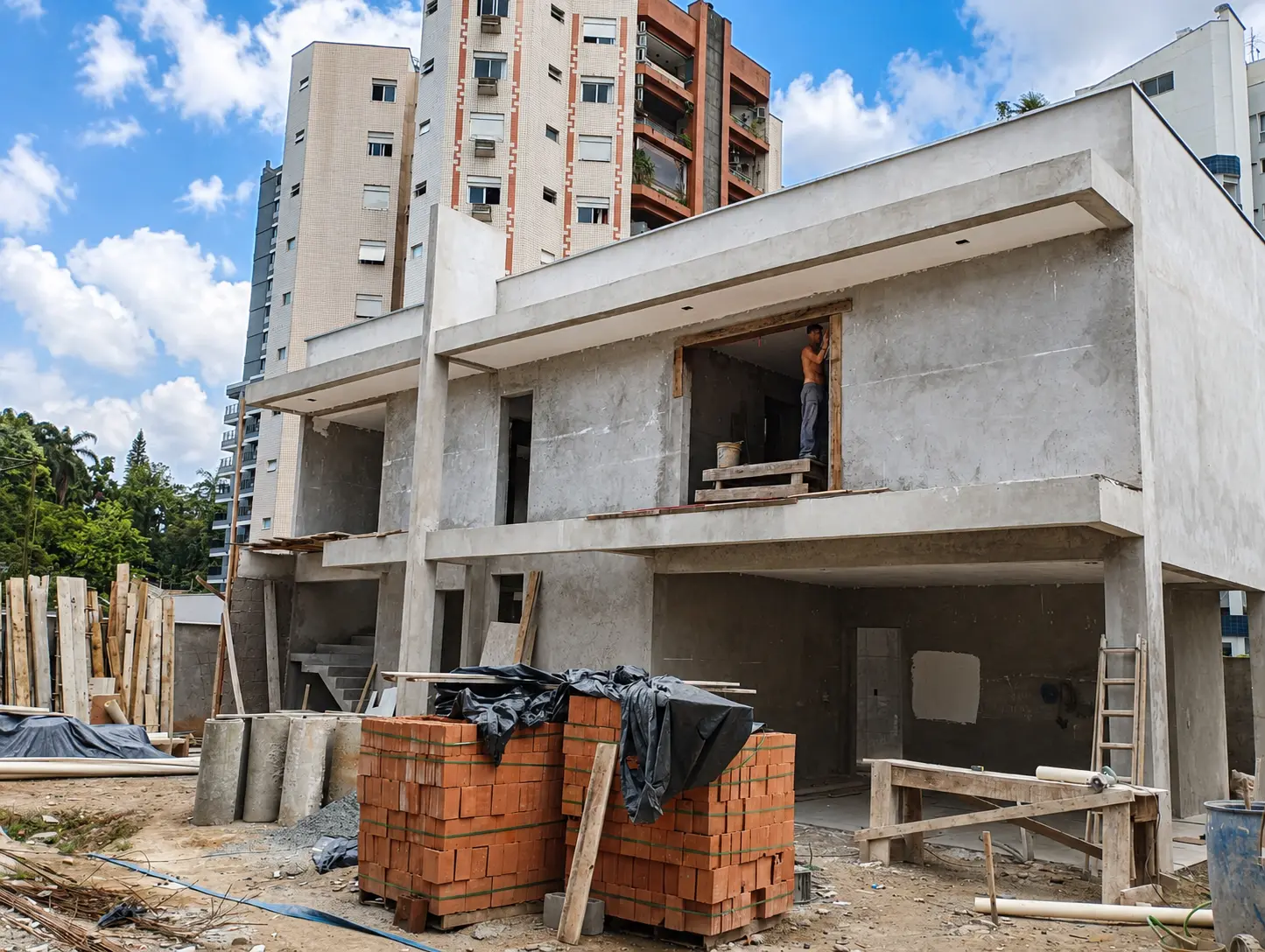 Obra de drywall Joinville em residência de alto padrão